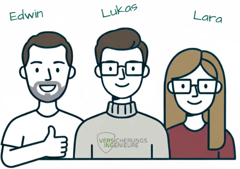 Das Team der Finanz Ingenieure: Edwin, Lukas und Lara